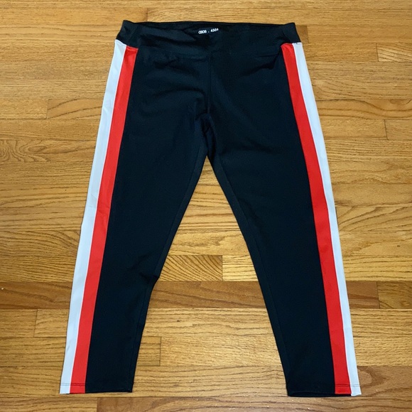 ASOS Pants - ASOS Red Striped Yoga Leggings Activewear 14